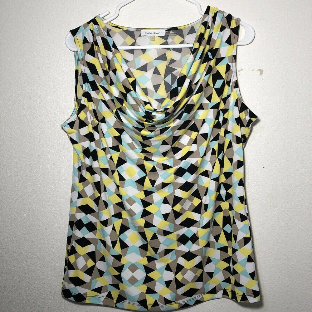 calvin klein blouse large Yellow Sleeveless